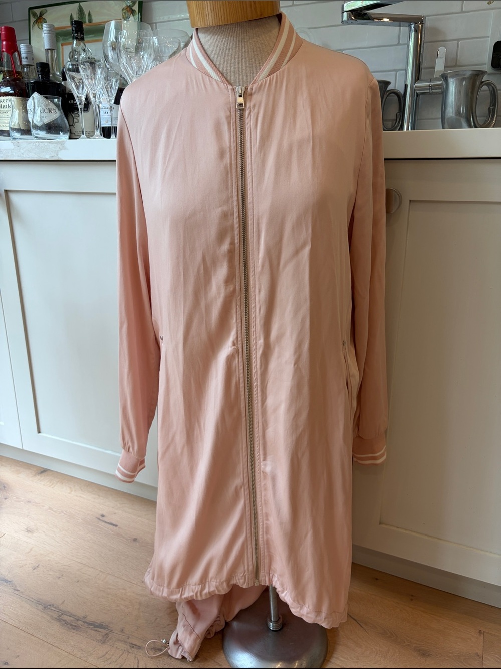 Soia & Kyo Light Ballet Pink Long Bomber Style Jacket